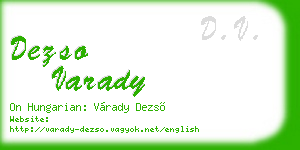 dezso varady business card